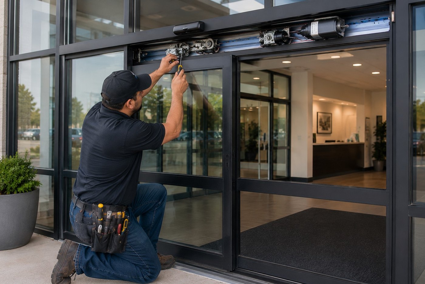 Automatic sliding door installation and repair service