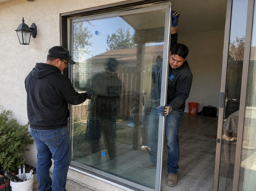 Sliding door glass replacement