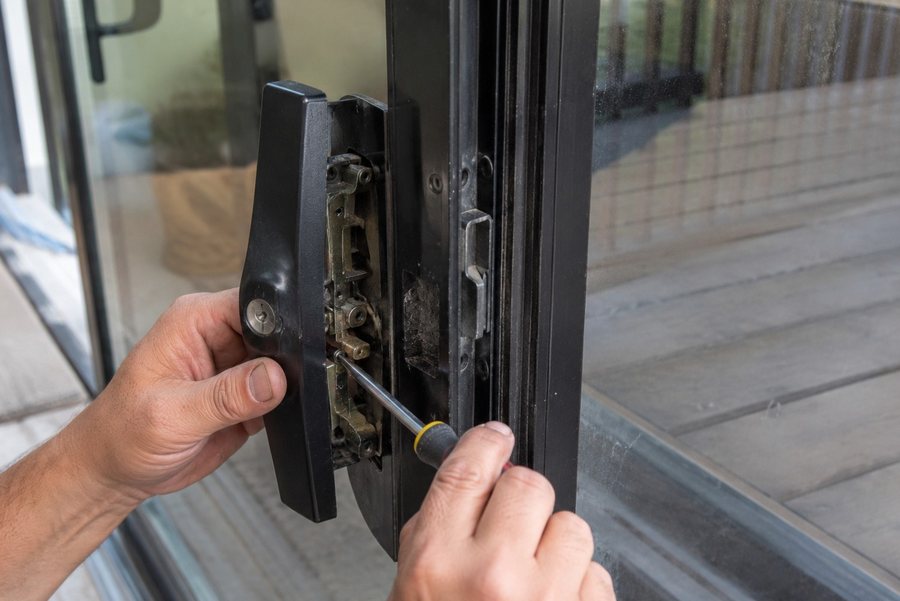 Sliding door lock and latch repair