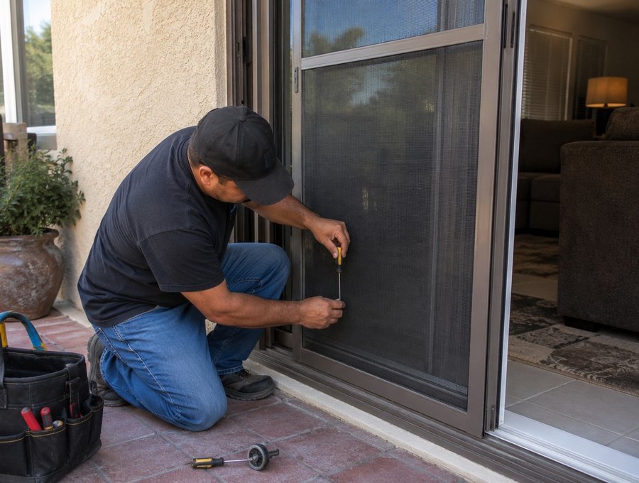 Sliding screen door repair