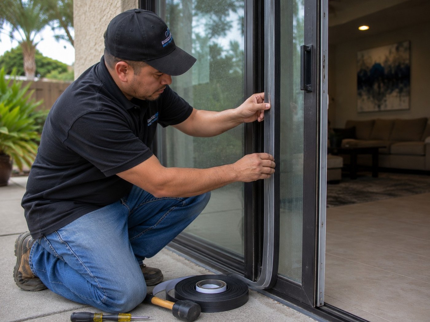 Sliding glass door weatherstripping replacement service